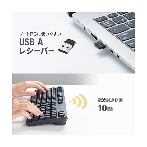 サンワサプライ ワイヤレスキーボード 2.4GHzワイヤレス ブラック SKB-WL40BK