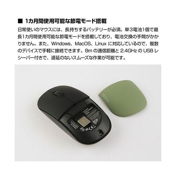 AJAX 着せ替えレトロマウス PENNA Retoro Mouse 4色付属(ピンク、ミント、イエロー、ブラック) PNAMSE