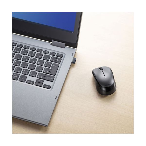 サンワサプライ 静音ワイヤレスブルーLEDマウス ダークシルバー MA-WBS311DS