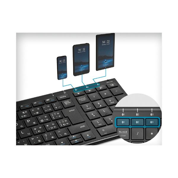 アイクレバーBluetooth テンキー付きキーボード ブラック IC-BK22-BK 1台