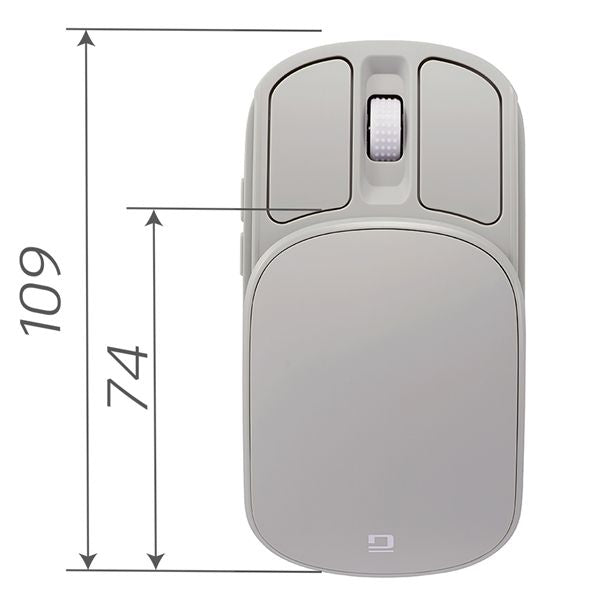 Digio2 無線充電スライド静音5ボタンBlueLEDマウス グレージュ MUS-RKF235-GY