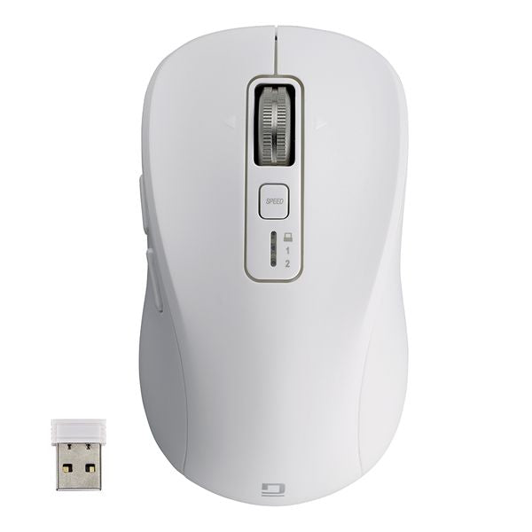 Digio2 感動ホイールマウス 静音5ボタンBlueLEDマウス M ホワイト MUS-DKF242-W