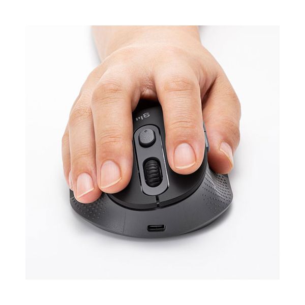 サンワサプライ 静音ワイヤレスエルゴノミクスマウス 2.4GHzワイヤレス・高さ45mm ブラック MA-EWBS528MBK