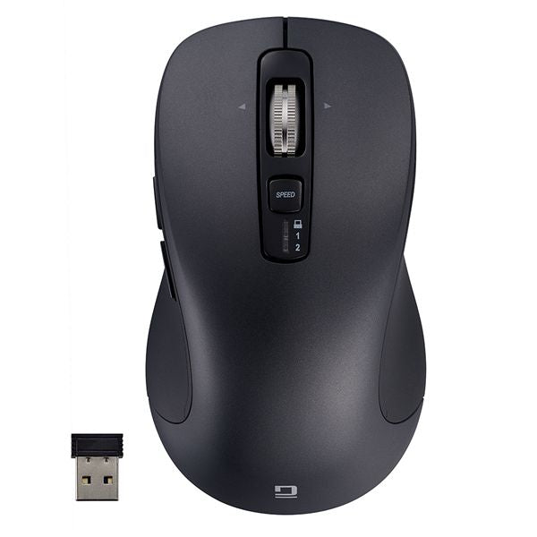 Digio2 感動ホイールマウス 静音5ボタンBlueLEDマウス L ブラック MUS-DKF243-BK