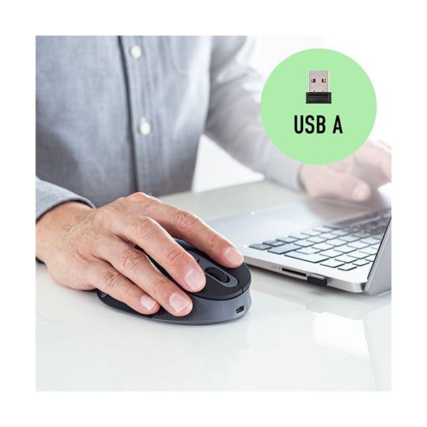 サンワサプライ 静音ワイヤレスエルゴノミクスマウス 2.4GHzワイヤレス・高さ45mm ブラック MA-EWBS528MBK