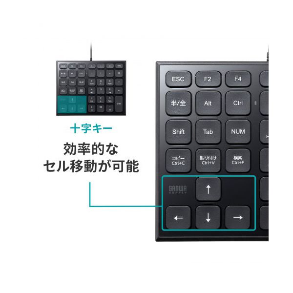 サンワサプライ 表計算USBテンキー ブラック NT-27UBK