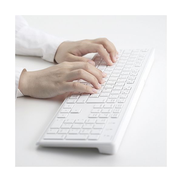 ナカバヤシ  ミヨシ超静音 無線静音フルキーボード ホワイト FKB-R249W 1台