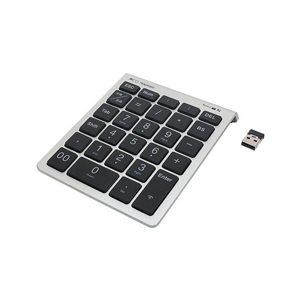 （まとめ） ナカバヤシ ミヨシ2.4GHzワイヤレステンキー シルバー TEN24G03／SL 1個 【×2セット】