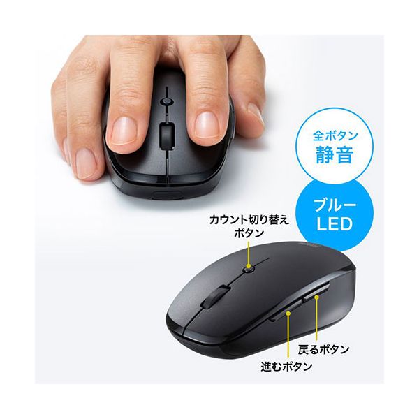 サンワサプライ 静音マウス付き2.4GHzワイヤレスキーボード Type-C接続 ブラック SKB-WL40CSETBK