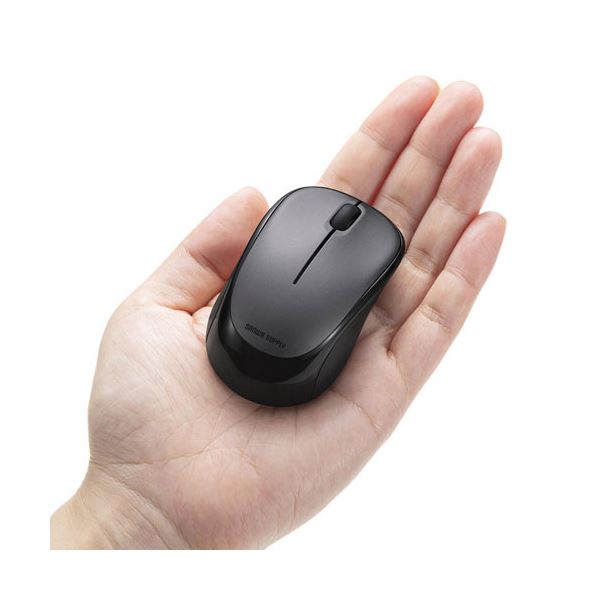 サンワサプライ 静音ワイヤレスブルーLEDマウス ダークシルバー MA-WBS311DS