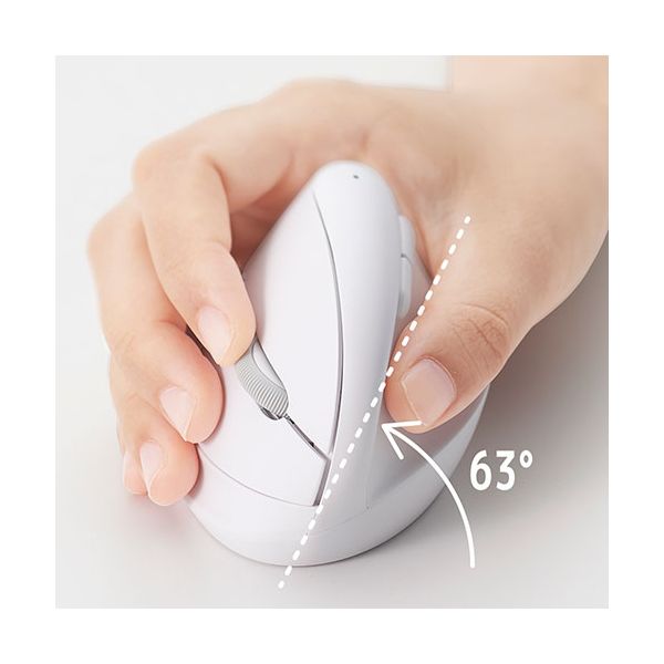 ナカバヤシ PICK! Bluetoothミニエルゴ静音5ボタンBlueLEDマウス ホワイト MUS-BKF223W