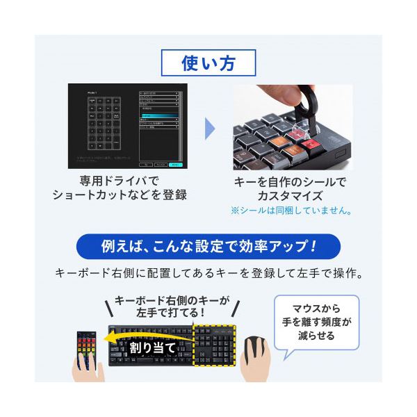 サンワサプライ プログラマブルテンキー Bluetoothモデル NT-BT26BK