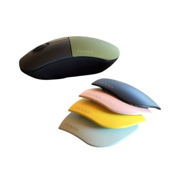 AJAX 着せ替えレトロマウス PENNA Retoro Mouse 4色付属(ピンク、ミント、イエロー、ブラック) PNAMSE