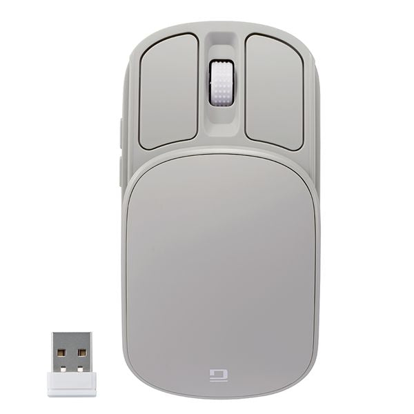 Digio2 無線充電スライド静音5ボタンBlueLEDマウス グレージュ MUS-RKF235-GY
