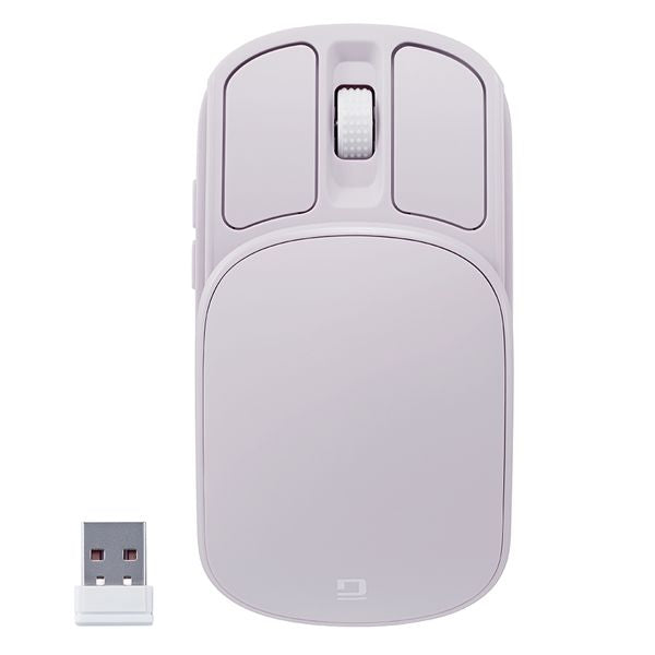 Digio2 無線充電スライド静音5ボタンBlueLEDマウス スモーキーピンク MUS-RKF235-P