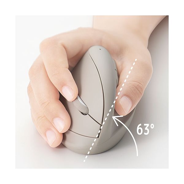 ナカバヤシ PICK! 無線ミニエルゴ静音5ボタンBlueLEDマウス グレージュ MUS-RKF222GY