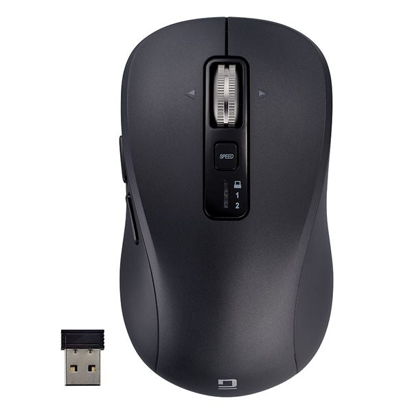 Digio2 感動ホイールマウス 静音5ボタンBlueLEDマウス M ブラック MUS-DKF242-BK