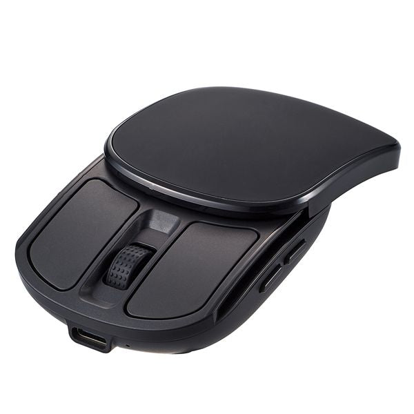 Digio2 無線充電スライド静音5ボタンBlueLEDマウス ブラック MUS-RKF235-BK