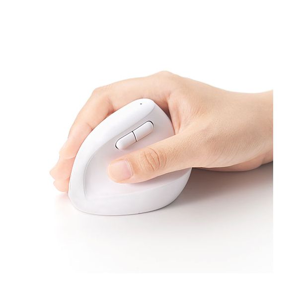 ナカバヤシ PICK! Bluetoothミニエルゴ静音5ボタンBlueLEDマウス ホワイト MUS-BKF223W