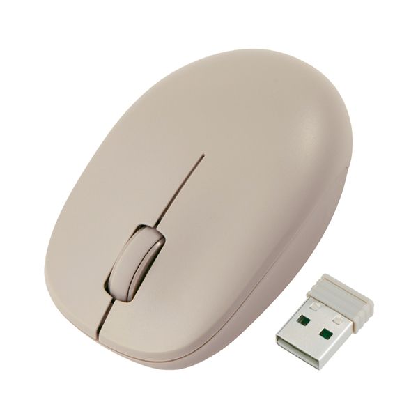 Digio2 無線静音3ボタン BlueLEDマウス グレージュ MUS-RKT247-GY