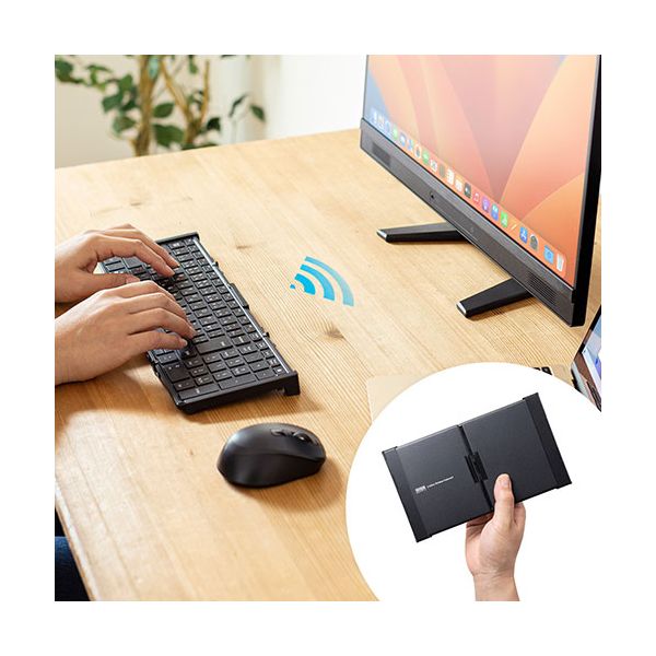 サンワサプライ ワイヤレス折りたたみフルキーボード ブラック SKB-WL35BK